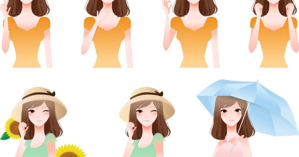7人の女性のイラスト
