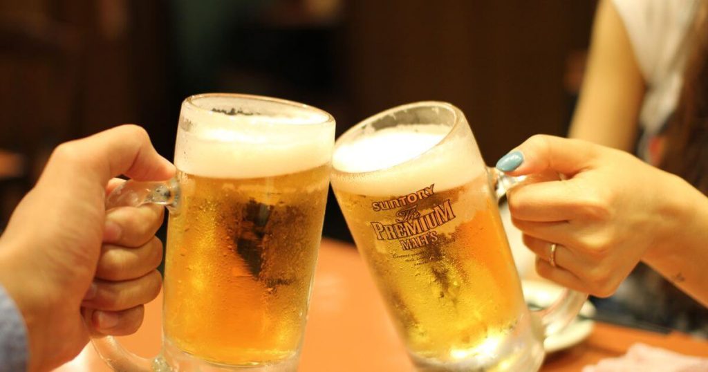 ビールで乾杯